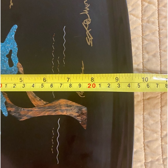 COUROC of MONTEREY Ca. Signed Morse CYPRESS Tree INLAID WOOD Tray 8.5”x12” - Picture 6 of 7